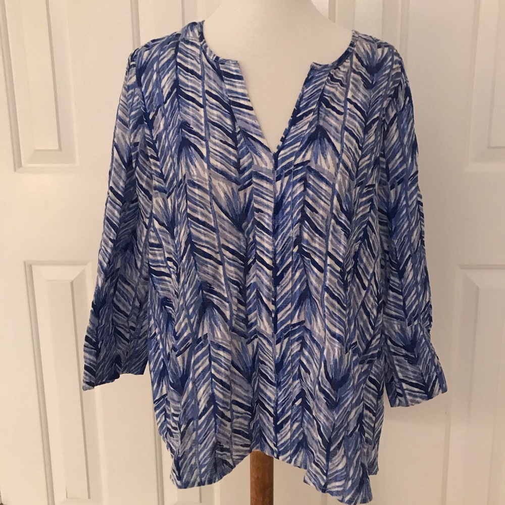 Lilly Pulitzer Nalani tunic m navy blue white